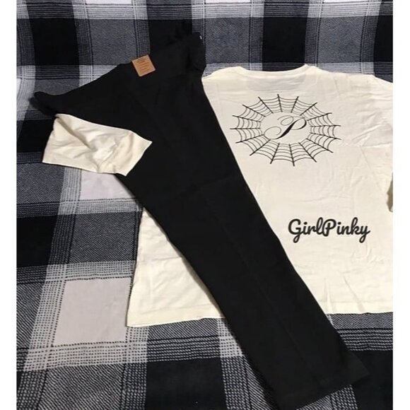 victoria secret PINK leggings OUTFIT WITH LONG SLEEVED CAMPUS TEE SIZE XXL - Picture 3 of 8